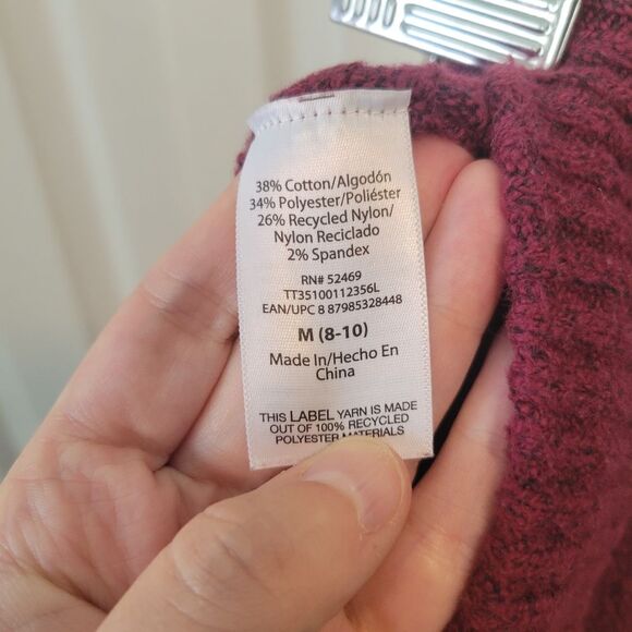 Time and Tru Burgundy Knit Pull On Pants Size Medium - Picture 5 of 5